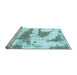 Sideview of Machine Washable Abstract Light Blue Modern Rug, wshabs834lblu