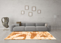 Machine Washable Abstract Orange Modern Rug, wshabs834org