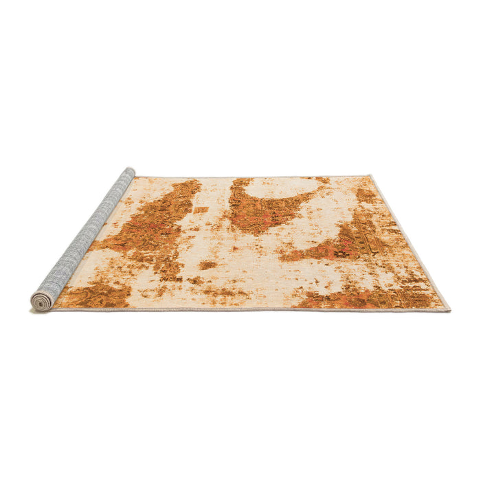 Sideview of Machine Washable Abstract Orange Modern Area Rugs, wshabs834org
