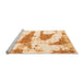 Sideview of Machine Washable Abstract Orange Modern Area Rugs, wshabs834org