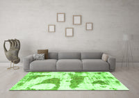 Machine Washable Abstract Green Modern Rug, wshabs834grn