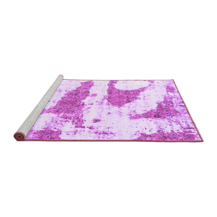 Sideview of Machine Washable Abstract Purple Modern Area Rugs, wshabs834pur