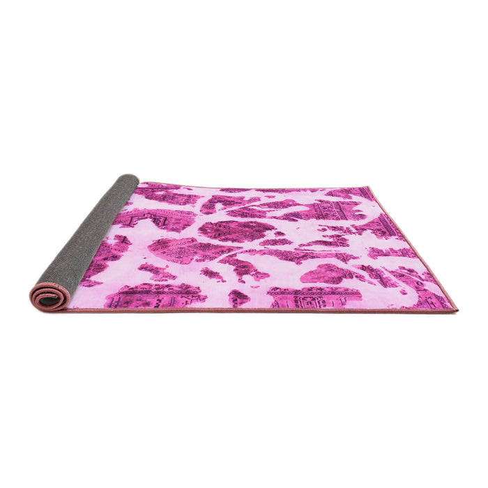 Sideview of Abstract Pink Modern Rug, abs835pnk