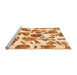 Sideview of Machine Washable Abstract Orange Modern Area Rugs, wshabs835org