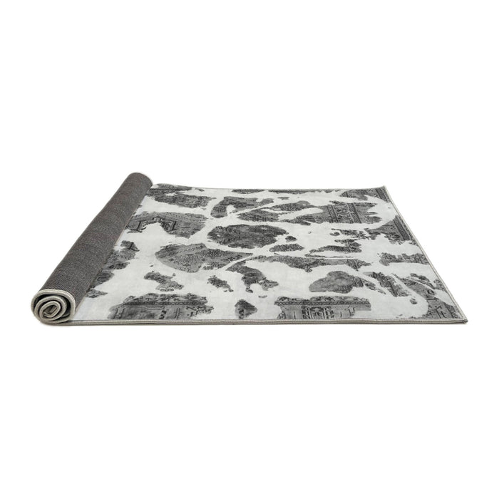 Sideview of Abstract Gray Modern Rug, abs835gry