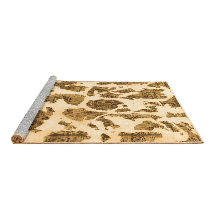 Sideview of Machine Washable Abstract Brown Modern Rug, wshabs835brn