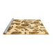 Sideview of Machine Washable Abstract Brown Modern Rug, wshabs835brn