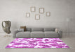 Machine Washable Abstract Purple Modern Area Rugs in a Living Room, wshabs835pur