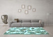 Machine Washable Abstract Light Blue Modern Rug in a Living Room, wshabs835lblu