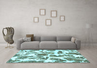 Machine Washable Abstract Light Blue Modern Rug, wshabs835lblu