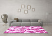 Machine Washable Abstract Pink Modern Rug in a Living Room, wshabs835pnk