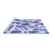 Sideview of Machine Washable Abstract Blue Modern Rug, wshabs835blu