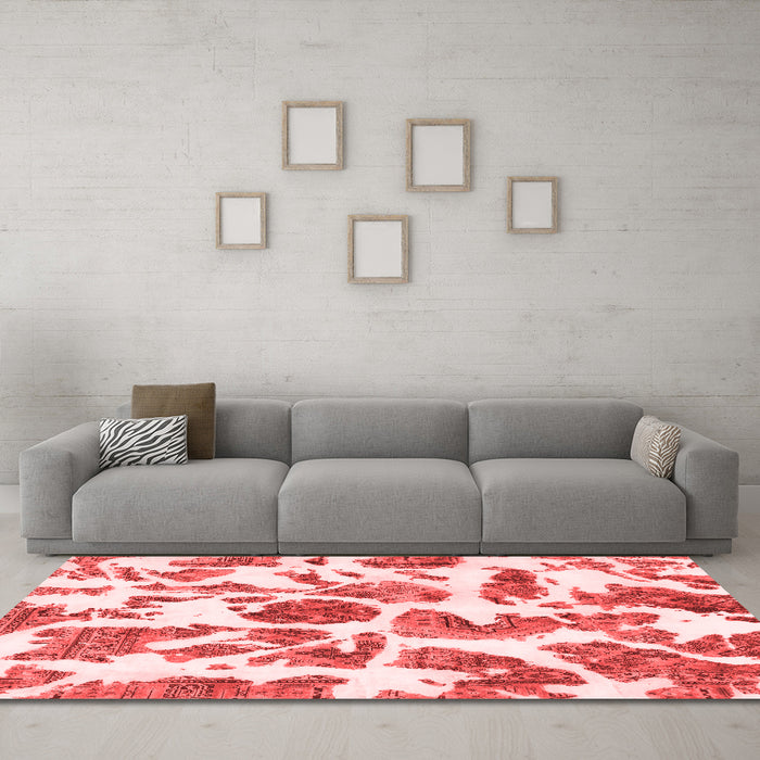 Modern Red Washable Rugs
