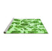 Sideview of Machine Washable Abstract Green Modern Area Rugs, wshabs835grn