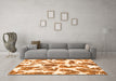 Machine Washable Abstract Orange Modern Area Rugs in a Living Room, wshabs835org