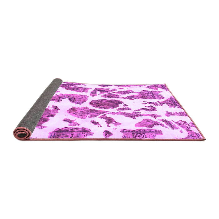 Sideview of Abstract Purple Modern Rug, abs835pur