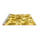 Sideview of Machine Washable Abstract Yellow Modern Rug, wshabs835yw