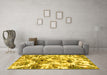 Machine Washable Abstract Yellow Modern Rug in a Living Room, wshabs836yw