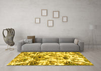 Machine Washable Abstract Yellow Modern Rug, wshabs836yw