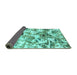 Sideview of Abstract Turquoise Modern Rug, abs836turq