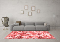 Machine Washable Abstract Red Modern Rug, wshabs836red