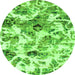 Round Abstract Green Modern Rug, abs836grn