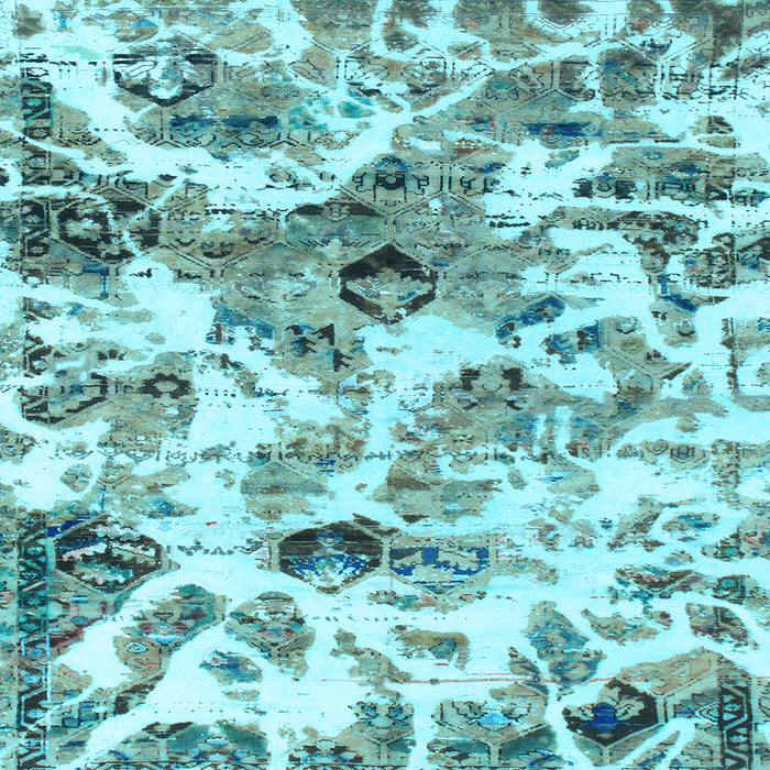 Square Abstract Light Blue Modern Rug, abs836lblu