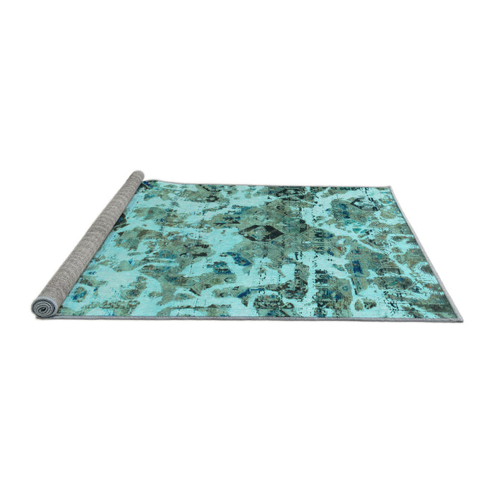 Sideview of Machine Washable Abstract Light Blue Modern Rug, wshabs836lblu
