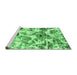 Sideview of Machine Washable Abstract Emerald Green Modern Area Rugs, wshabs836emgrn