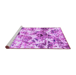 Sideview of Machine Washable Abstract Purple Modern Area Rugs, wshabs836pur