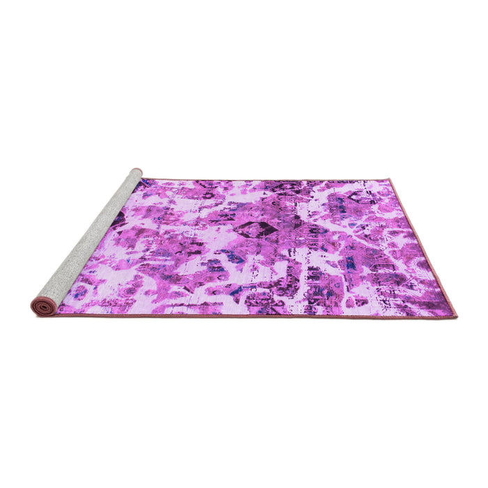 Sideview of Machine Washable Abstract Purple Modern Area Rugs, wshabs836pur