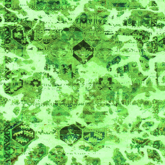 Machine Washable Abstract Green Modern Area Rugs, wshabs836grn