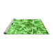 Sideview of Machine Washable Abstract Green Modern Area Rugs, wshabs836grn