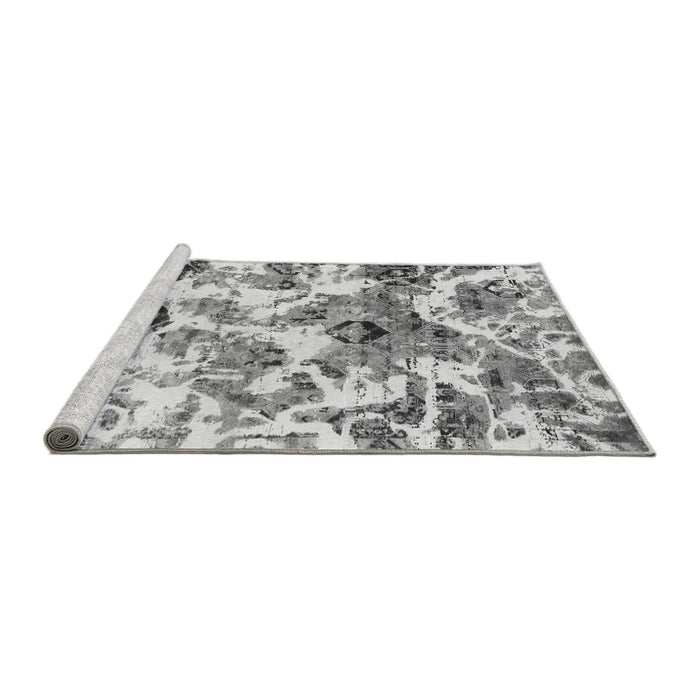 Sideview of Machine Washable Abstract Gray Modern Rug, wshabs836gry