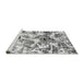 Sideview of Machine Washable Abstract Gray Modern Rug, wshabs836gry