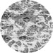 Round Abstract Gray Modern Rug, abs836gry