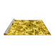 Sideview of Machine Washable Abstract Yellow Modern Rug, wshabs836yw