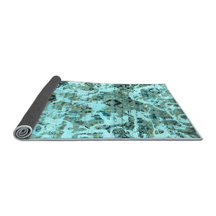 Sideview of Abstract Light Blue Modern Rug, abs836lblu