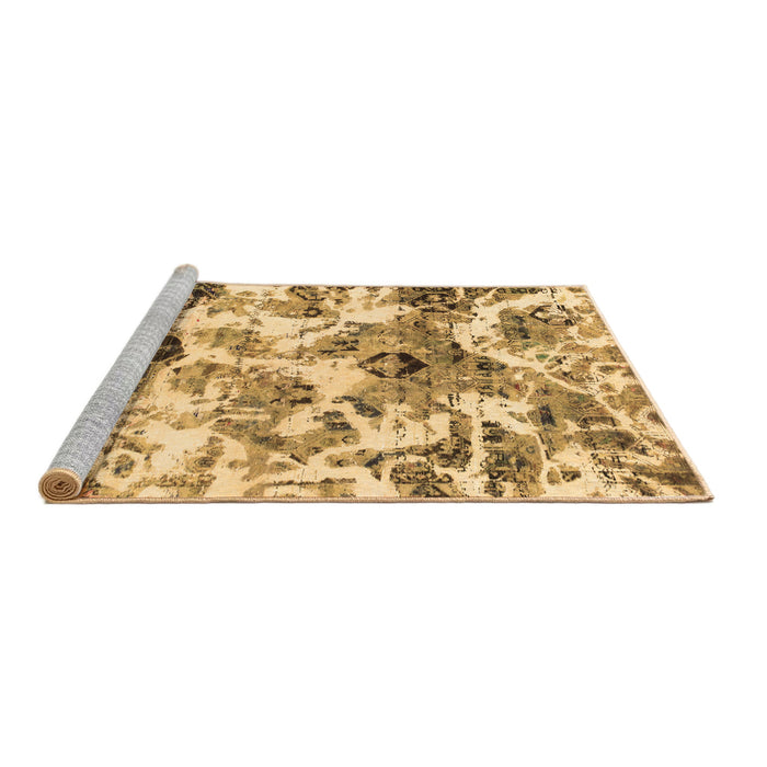Sideview of Machine Washable Abstract Brown Modern Rug, wshabs836brn