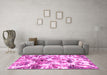 Machine Washable Abstract Pink Modern Rug in a Living Room, wshabs836pnk