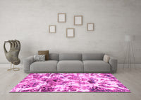 Machine Washable Abstract Pink Modern Rug, wshabs836pnk