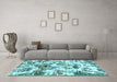 Machine Washable Abstract Light Blue Modern Rug in a Living Room, wshabs836lblu