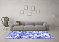 Machine Washable Abstract Blue Modern Rug, wshabs836blu