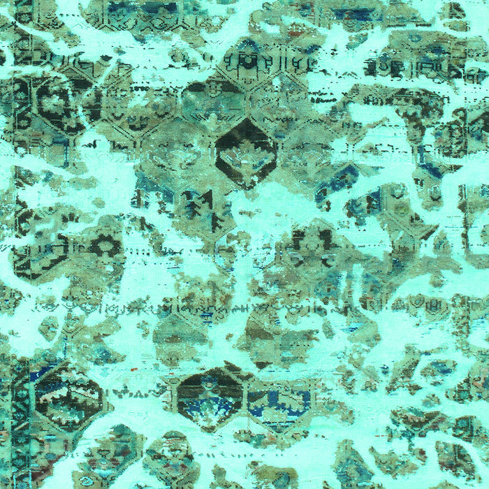 Machine Washable Abstract Turquoise Modern Area Rugs, wshabs836turq