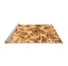 Sideview of Machine Washable Abstract Orange Modern Area Rugs, wshabs836org