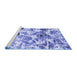 Sideview of Machine Washable Abstract Blue Modern Rug, wshabs836blu