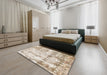 Abstract Gold Modern Rug in a Bedroom, abs837