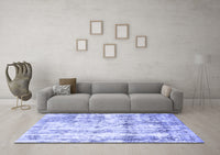 Machine Washable Abstract Blue Modern Rug, wshabs837blu