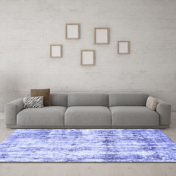 Machine Washable Abstract Blue Modern Rug in a Living Room, wshabs837blu