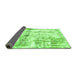 Sideview of Abstract Green Modern Rug, abs837grn